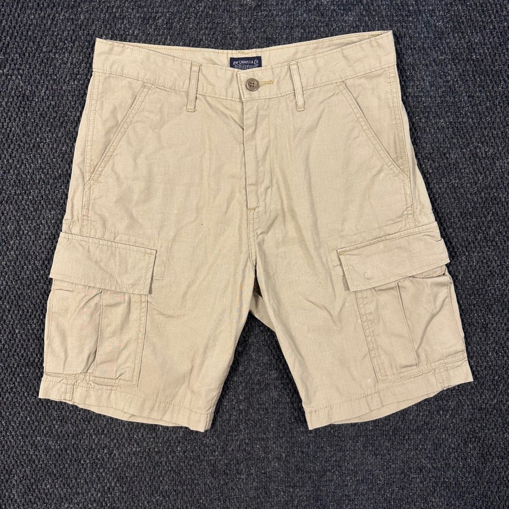 Levi Strauss Cargo Shorts Mens 30 Tan Ripstop 10" Inseam Hiking Outdoors